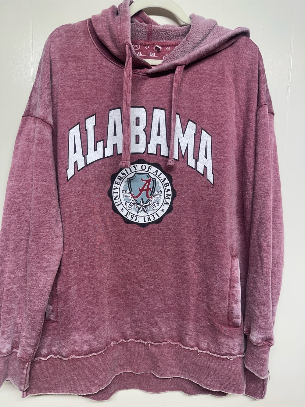 University of Alabama Washed Maroon Pullover Hoodie